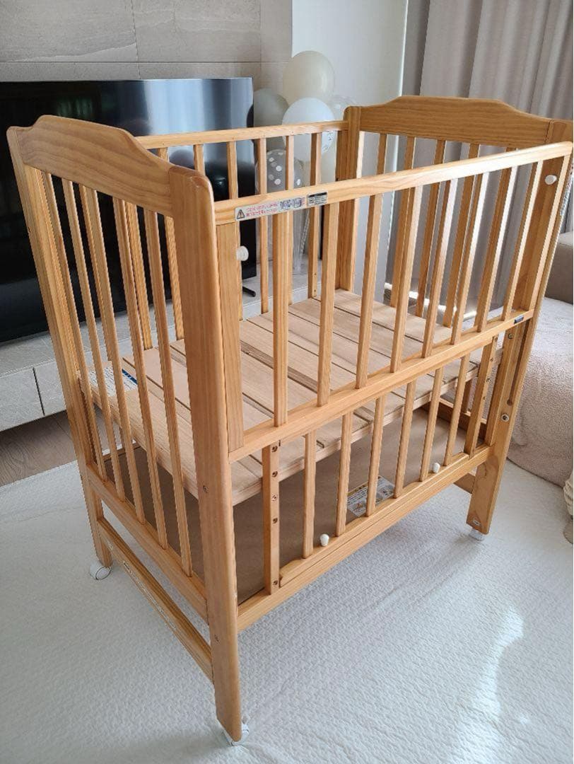 カトージ ハイポジション　ハイシート　ミニベビーベッド（ナチュラル）