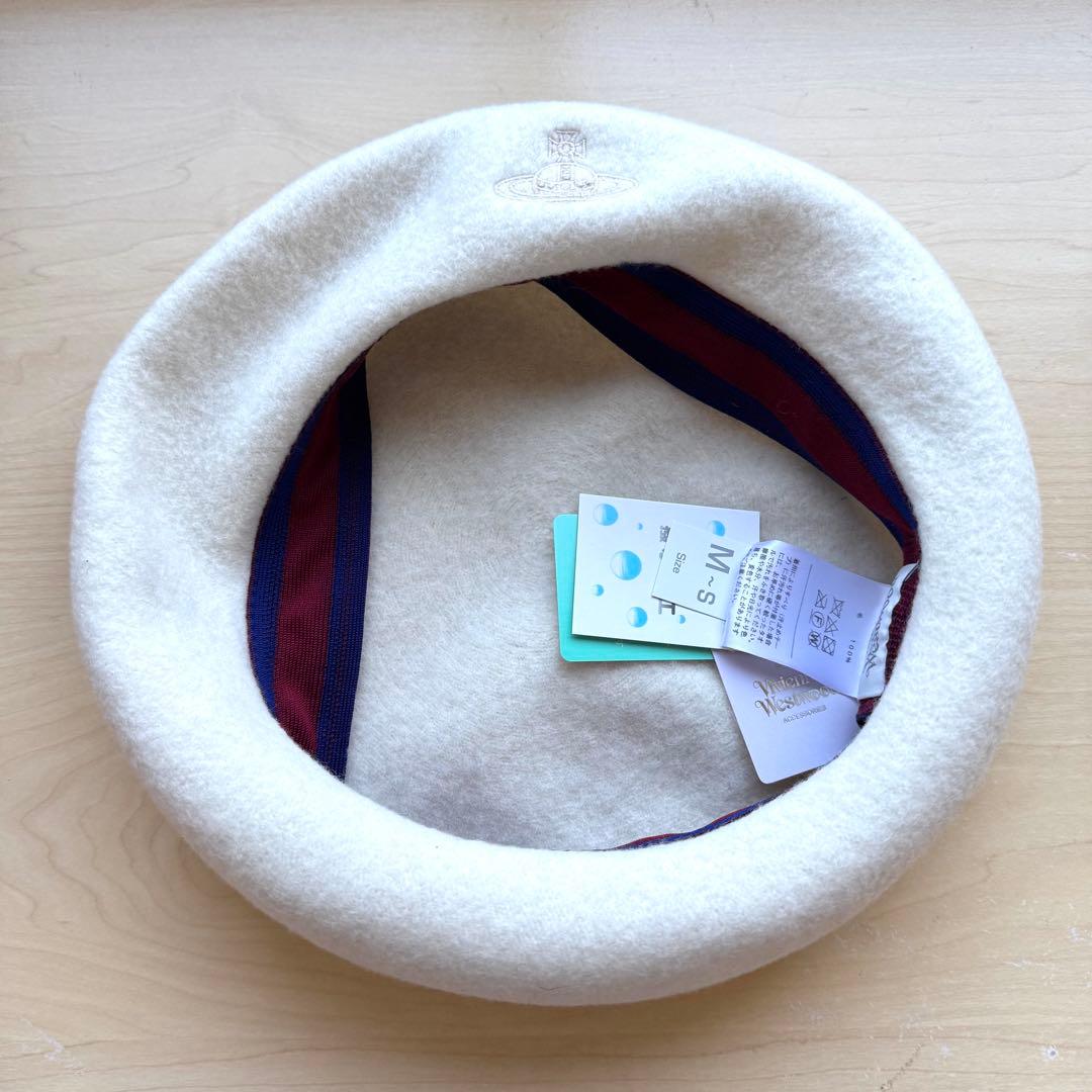 ★新品★ヴィヴィアンウエストウッド　秋冬　ウール　ベレー帽　オーブ　白　日本製