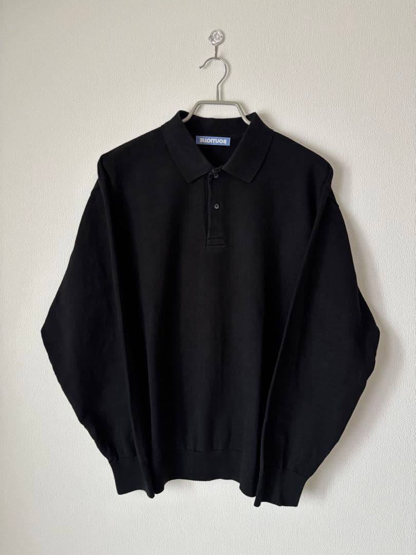 トップス BOUTIQUE LONG SLEEVE KNIT POLO SHIRT