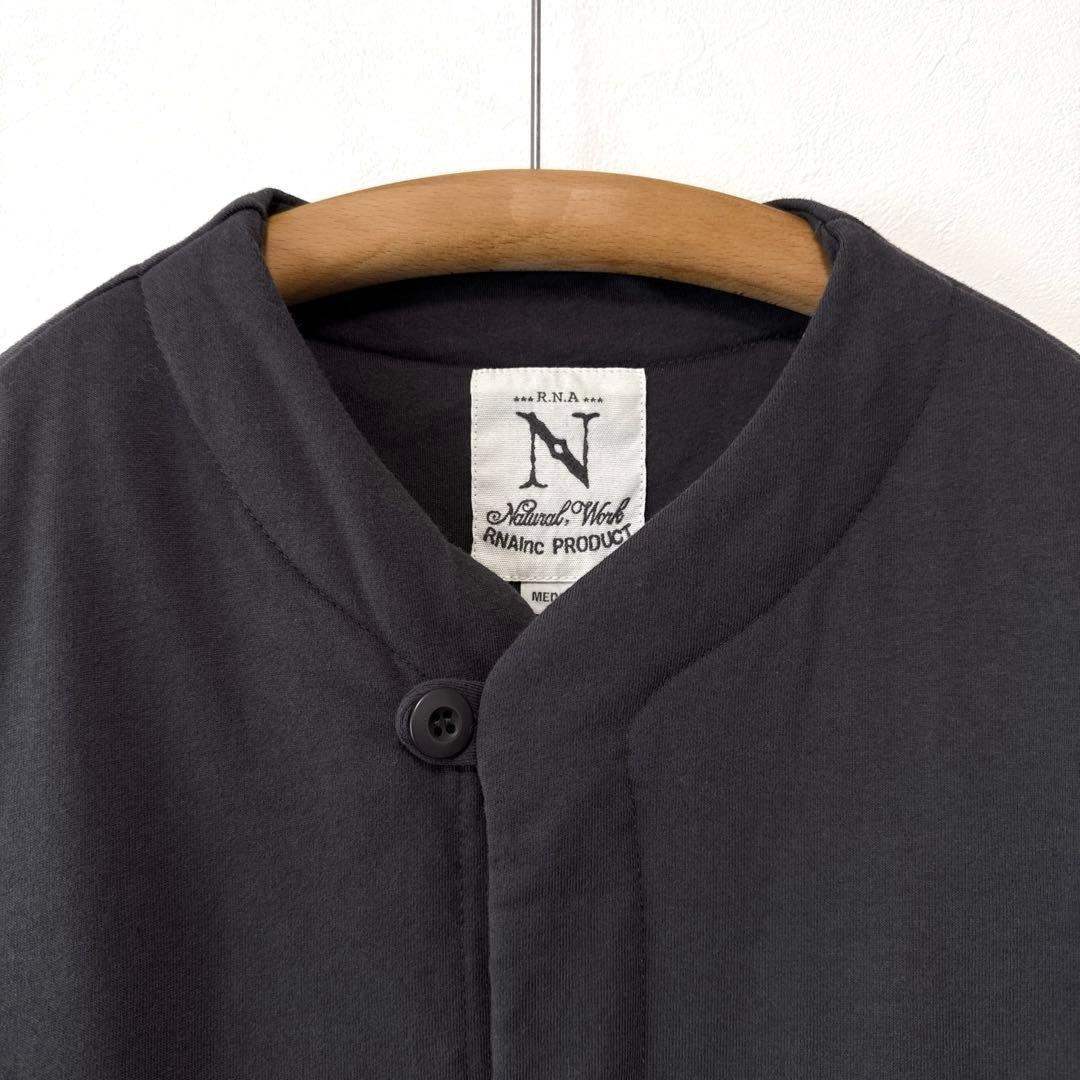 RNA-N 中綿カットソージャケット ノーカラー オーバーサイズ スミクロ