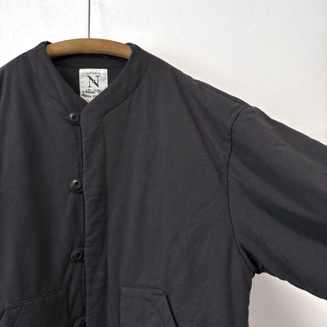 RNA-N 中綿カットソージャケット ノーカラー オーバーサイズ スミクロ