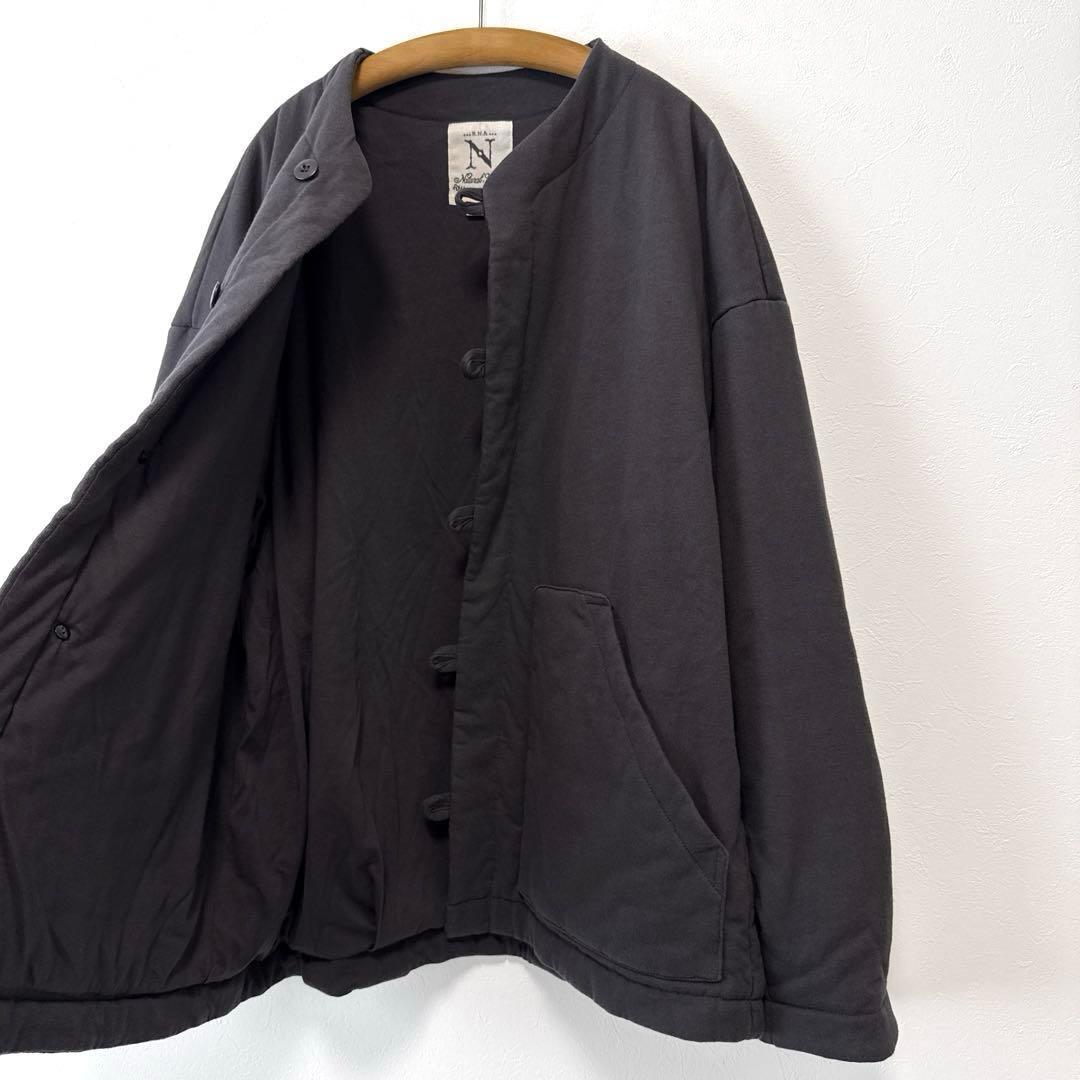 RNA-N 中綿カットソージャケット ノーカラー オーバーサイズ スミクロ