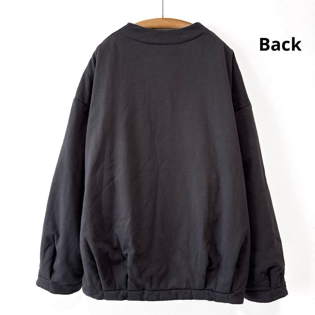 RNA-N 中綿カットソージャケット ノーカラー オーバーサイズ スミクロ