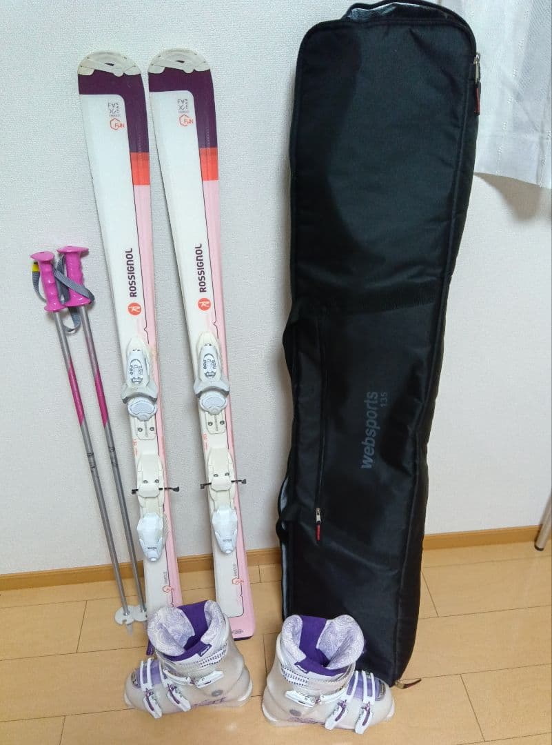 ジュニア子供用スキーセット　130 持ち運びケース付き　ブーツ25