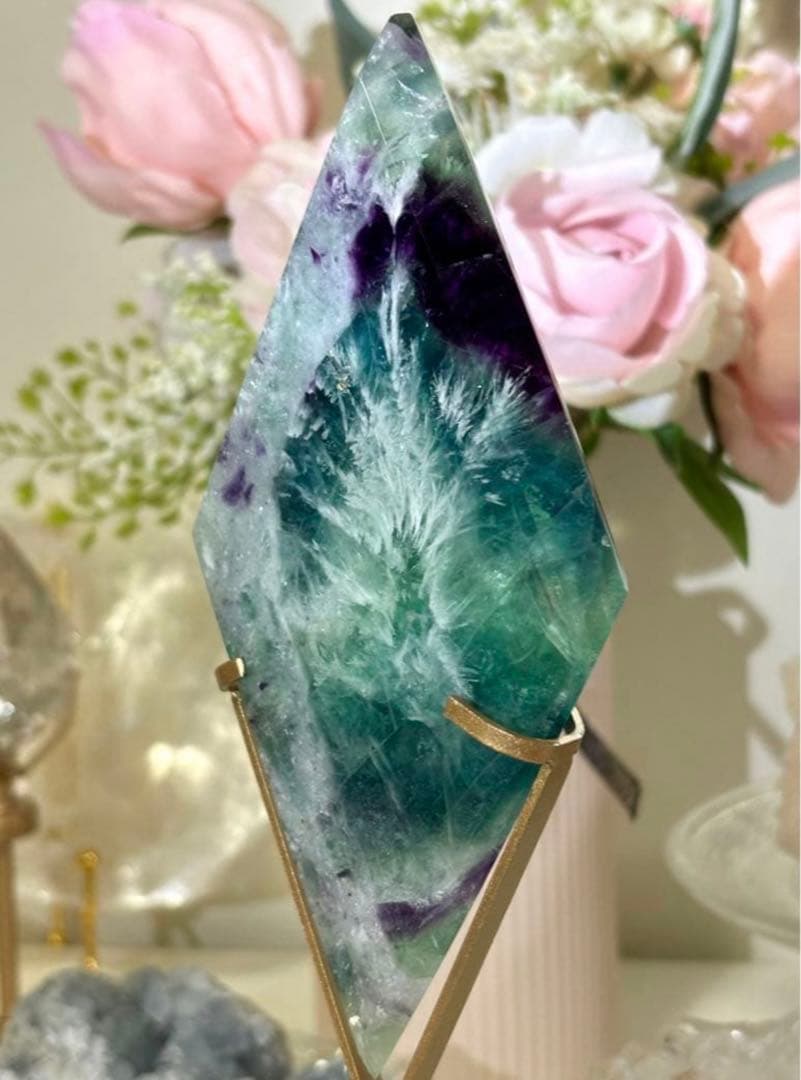 よしみ様　最終値下げ　レア　BIG 高品質　エンジェルフェザーフローライト　菱形