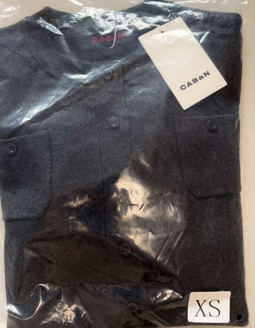 未使用品、タグ付きCABaN コットンカシミヤ クルーネックカーディガング