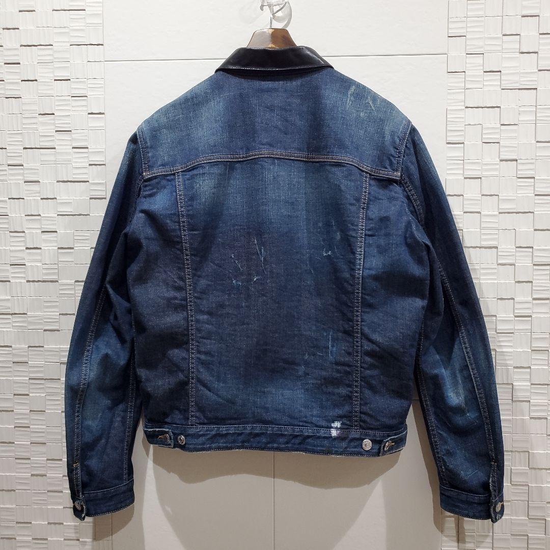 【レア！美品、XL相当】DSQUARED2 レザー切替 デニムジャケット、シャツ
