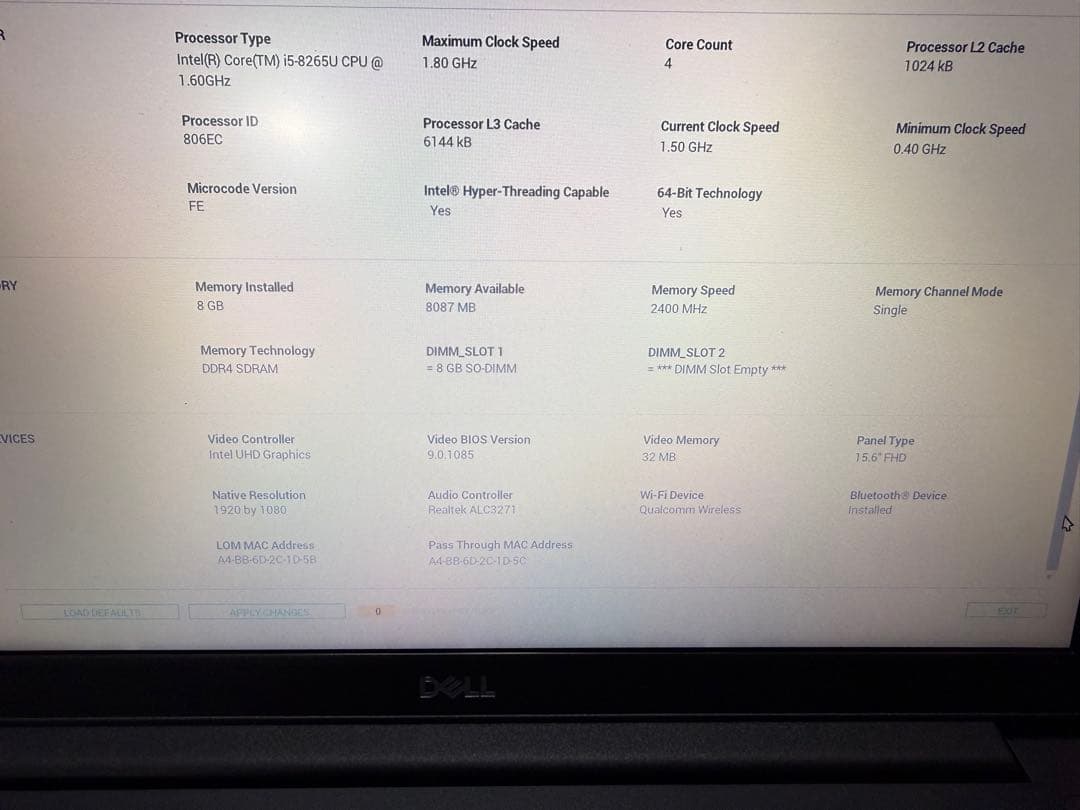 【設定済】Dell Latitude 3500 ノートパソコン カメラ 第8世代