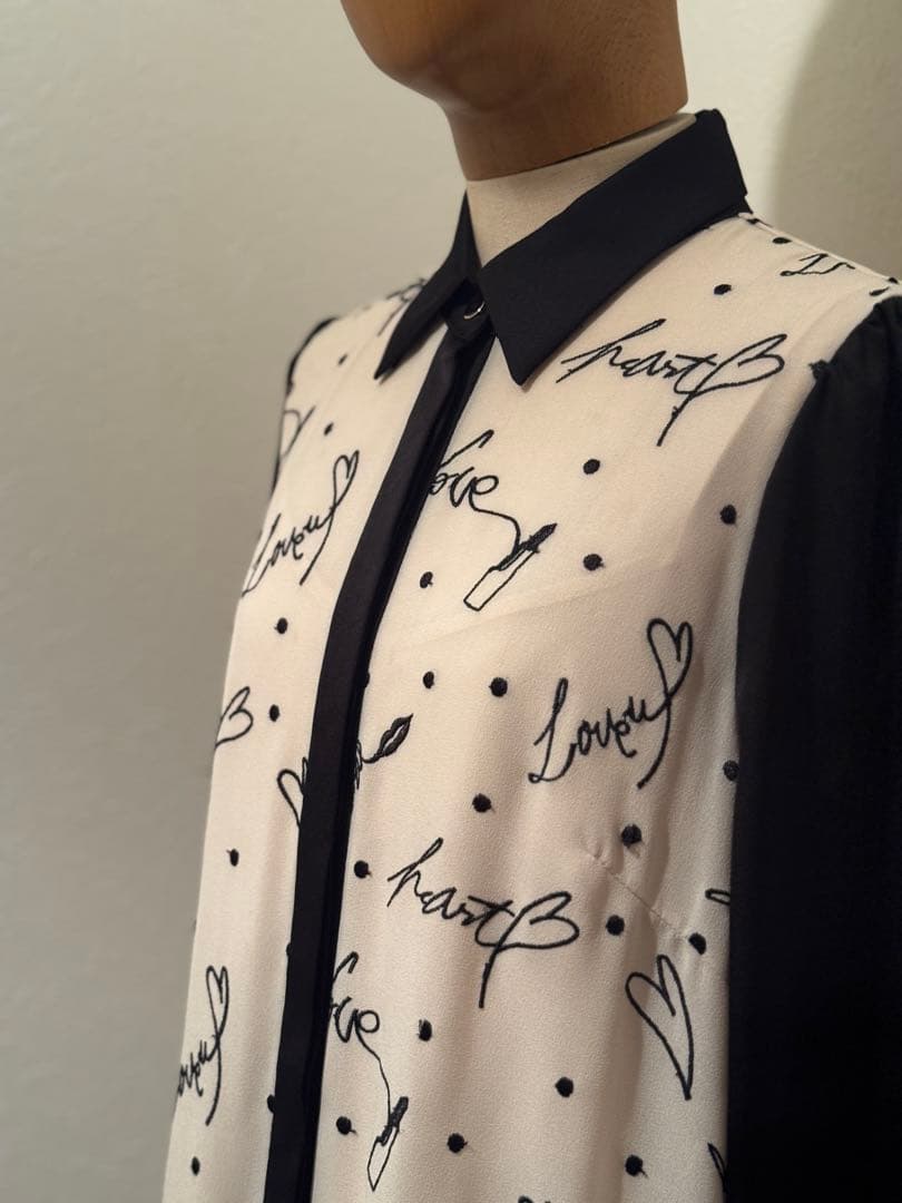 グレースコンチネンタル　モチーフ刺繍シャツワンピース　36