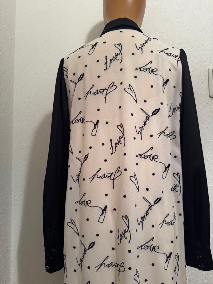 グレースコンチネンタル　モチーフ刺繍シャツワンピース　36