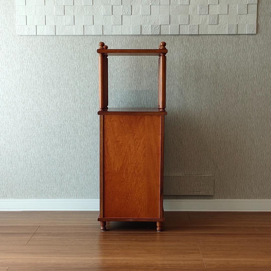 ヴィンテージ　キャビネット　ウッドチェスト　引出し4杯　丸脚