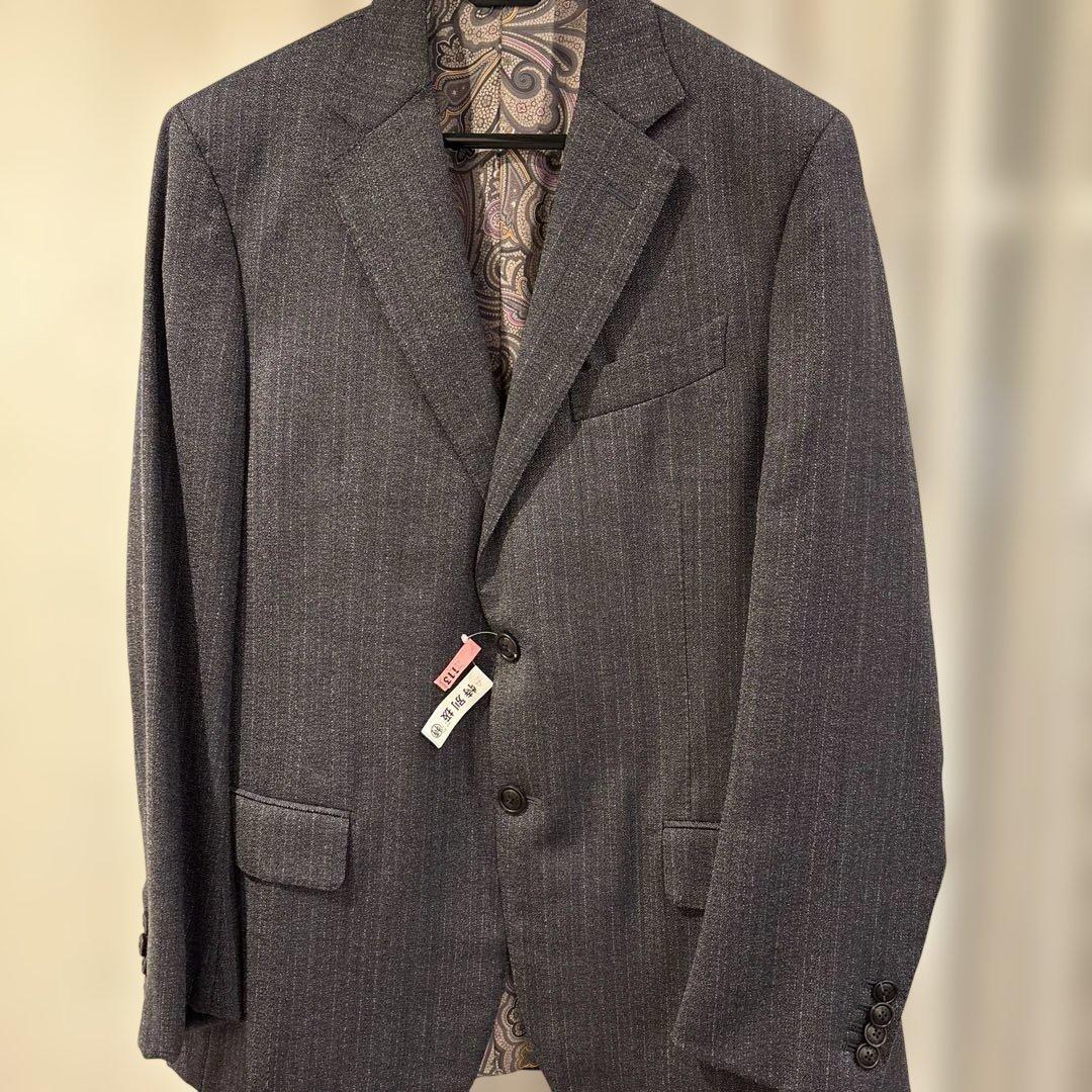 【ETRO 】グレー ビジネススーツ ペイズリー裏地　美品