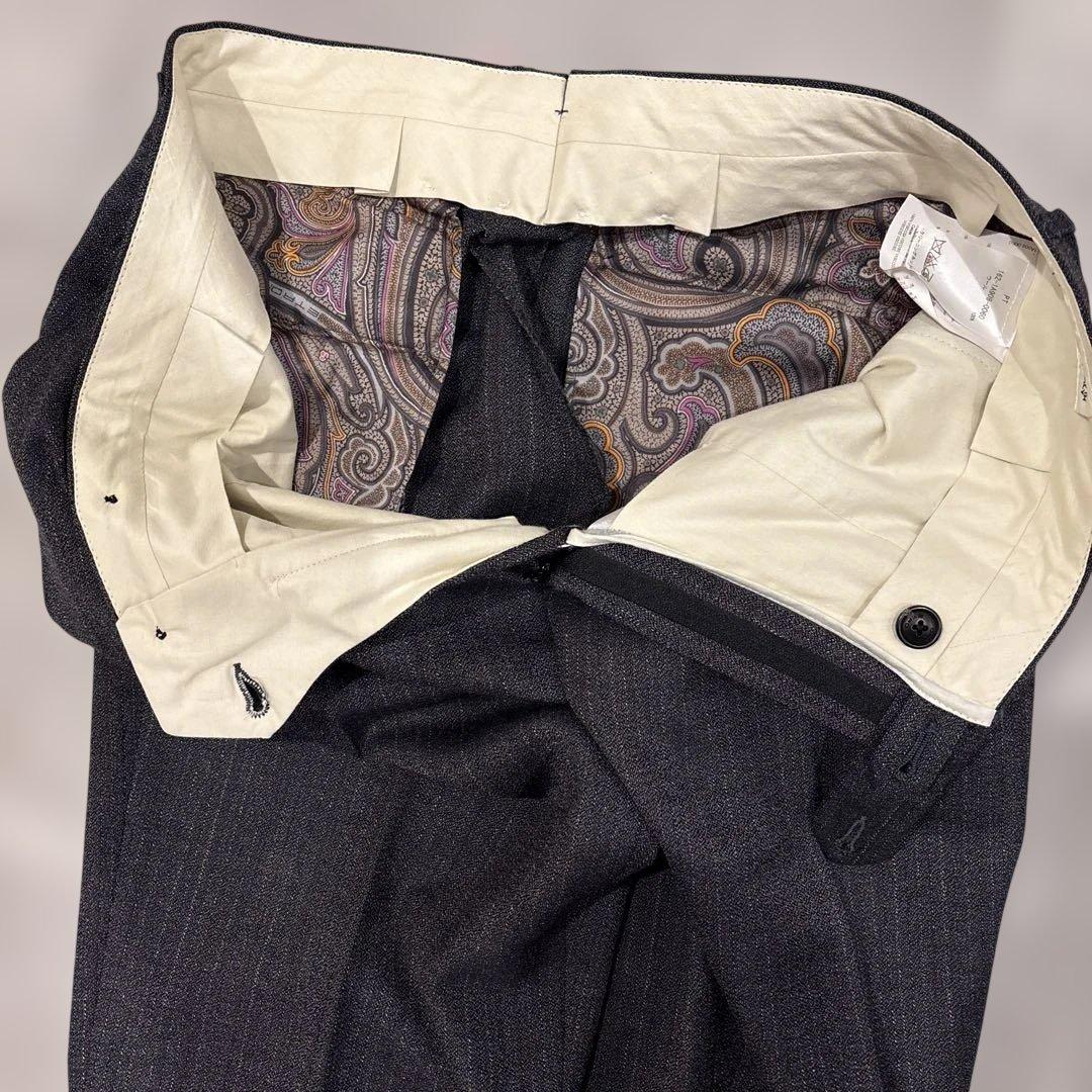 【ETRO 】グレー ビジネススーツ ペイズリー裏地　美品