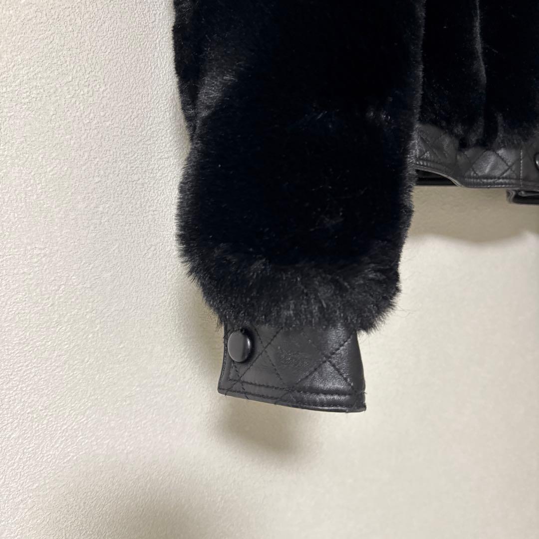 年末SALE SANDRO faux fur x 羊皮 ボンバージャケット