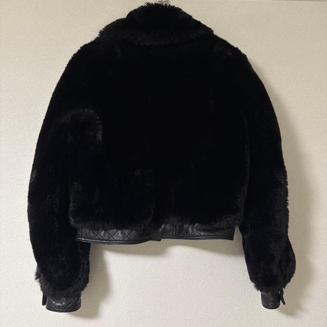 年末SALE SANDRO faux fur x 羊皮 ボンバージャケット