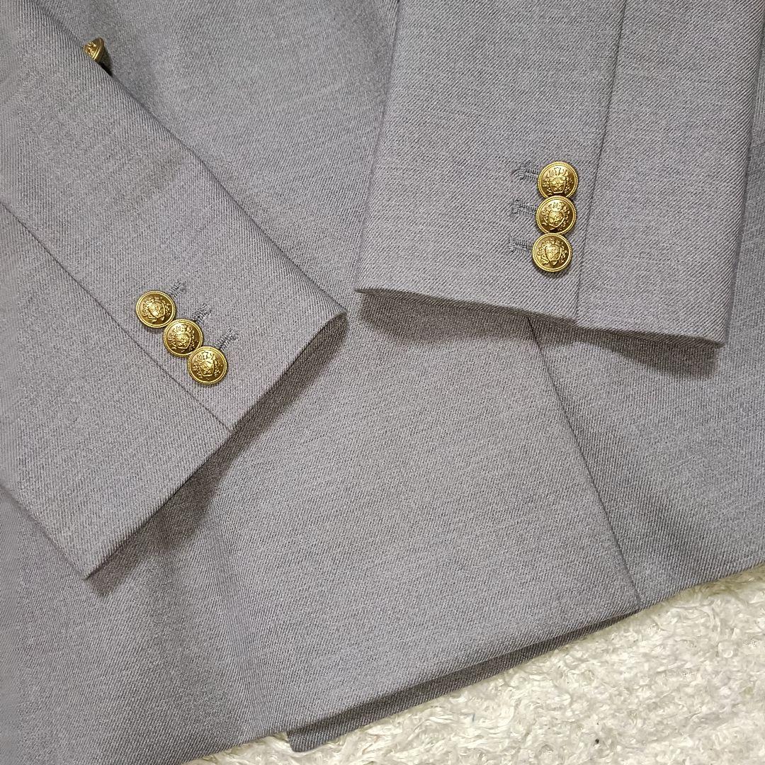 【美品】ミラオーウェン 金ボタン ダブルブレザー ジャケット グレー