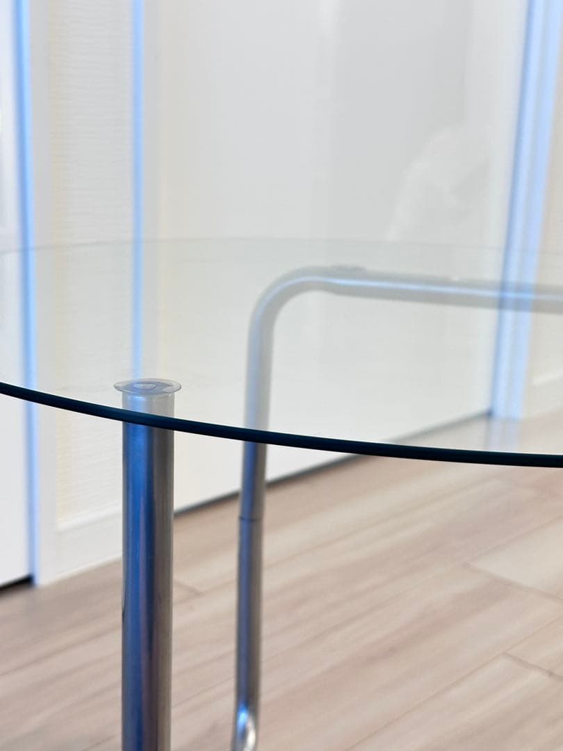 ART OF BLACK ガラス ラウンド 丸 テーブル 60cm