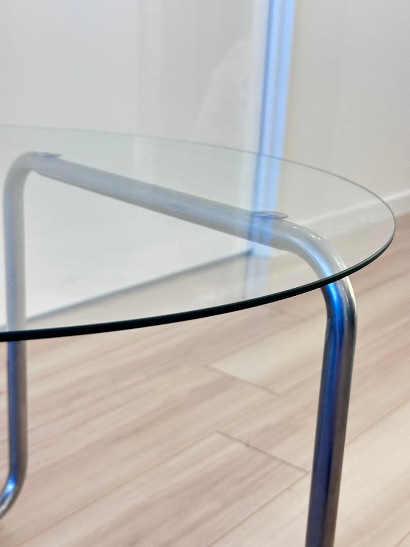 ART OF BLACK ガラス ラウンド 丸 テーブル 60cm