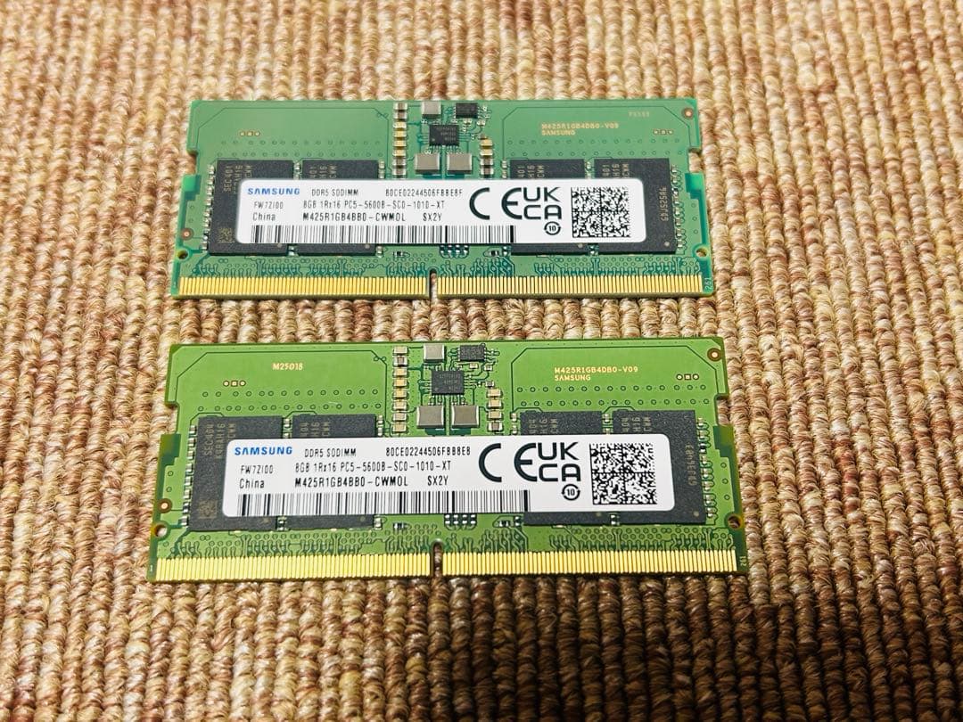 DDR5 5600 16GB SODIMM ノート用 Samsung ベアボーン