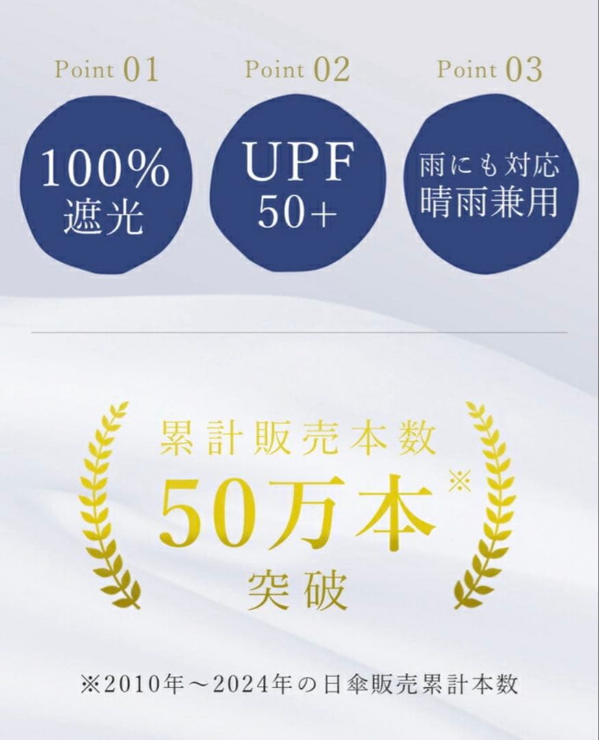 芦屋ロサブラン 日傘 50cm 3段折りたたみ