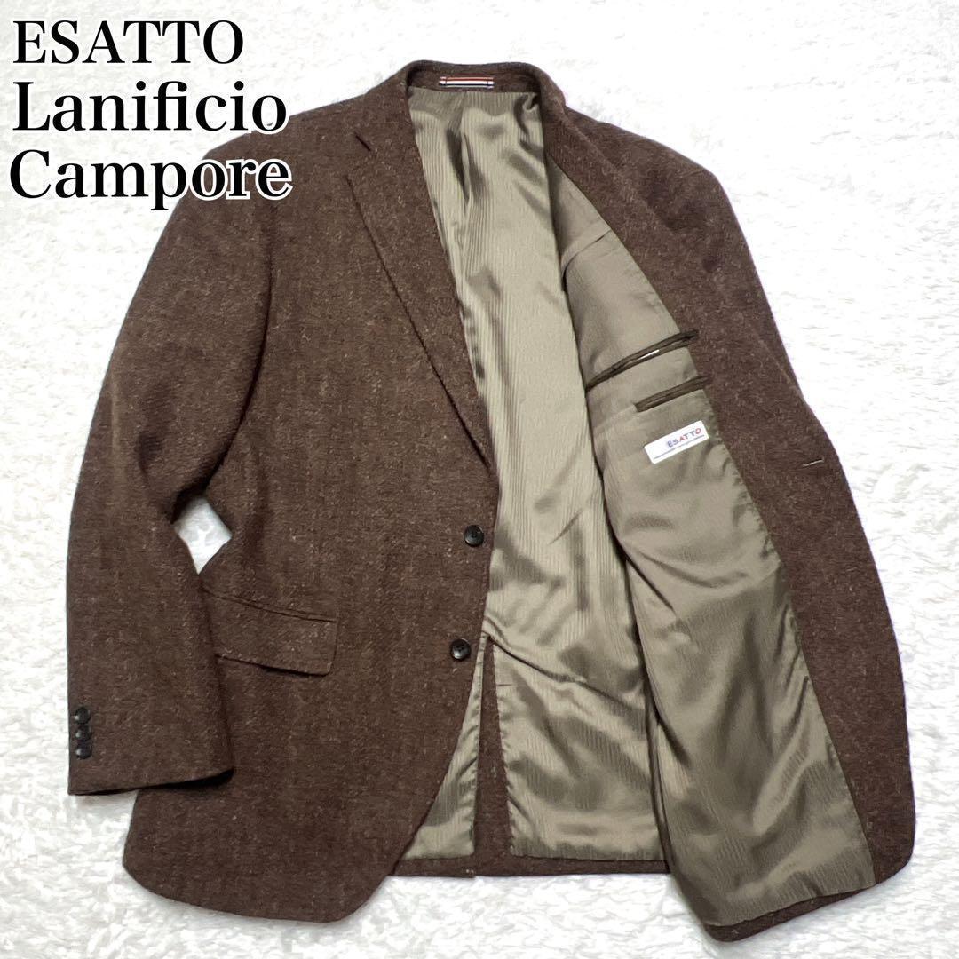 3L【大きい】ESATTO イタリア生地 テーラードジャケット ウールツイード調