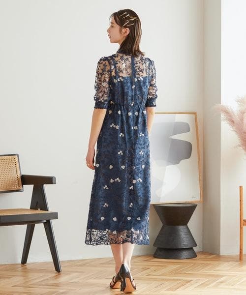 美品 niana ニアナ アンティーク刺繍レースワンピース M お呼ばれ 結婚式