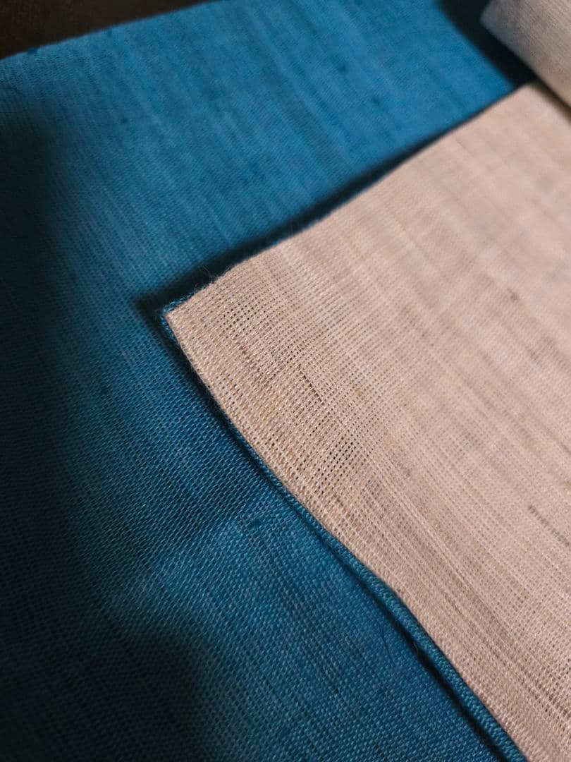 !日本橋竺仙 麻リバーシブル 名古屋帯 美品