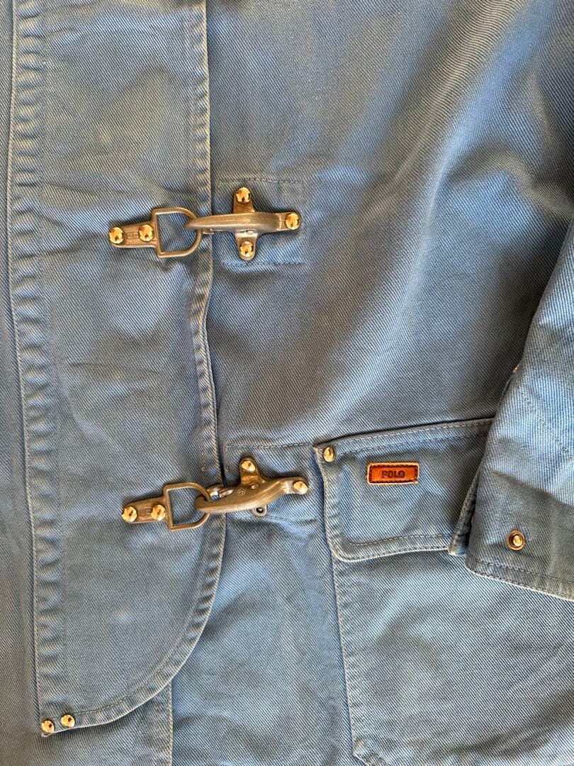 Polo ダッフルコート 青　ラルフローレン　古着