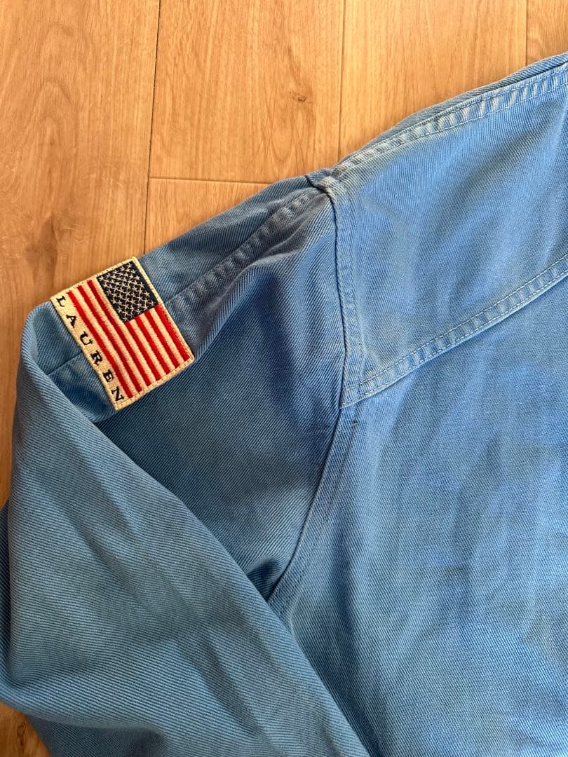 Polo ダッフルコート 青　ラルフローレン　古着