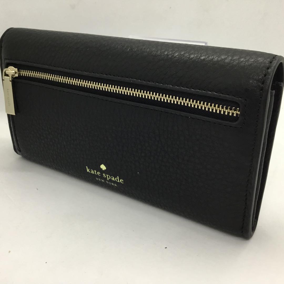 Kate Spade ケイトスペード　黒　フラップ　長財布