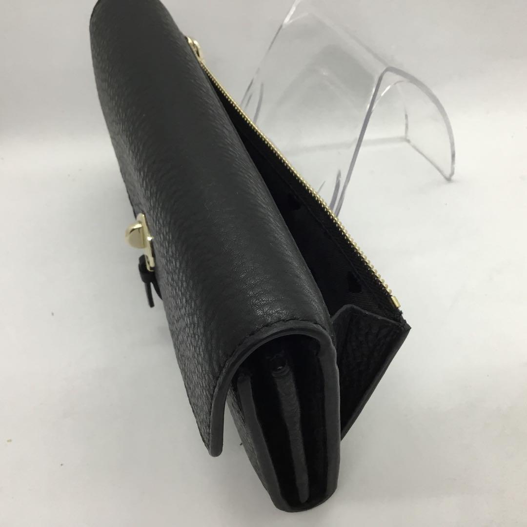 Kate Spade ケイトスペード　黒　フラップ　長財布
