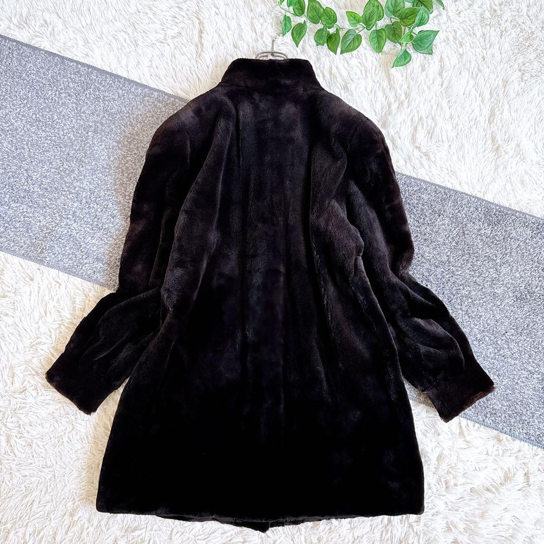 オールド　ジバンシー　サガミンク　シェアード　ロングファーコート　毛皮　ブラウン