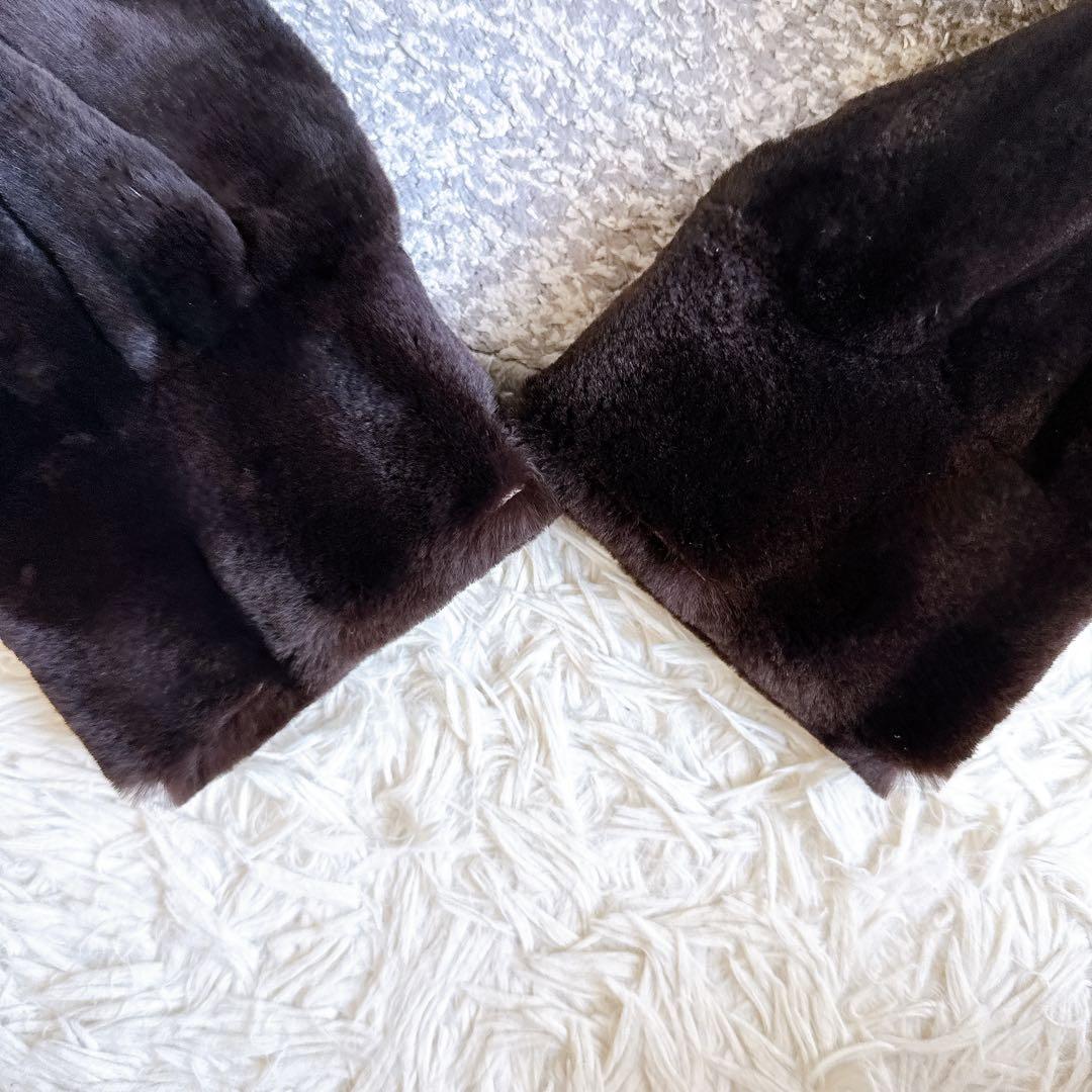 オールド　ジバンシー　サガミンク　シェアード　ロングファーコート　毛皮　ブラウン