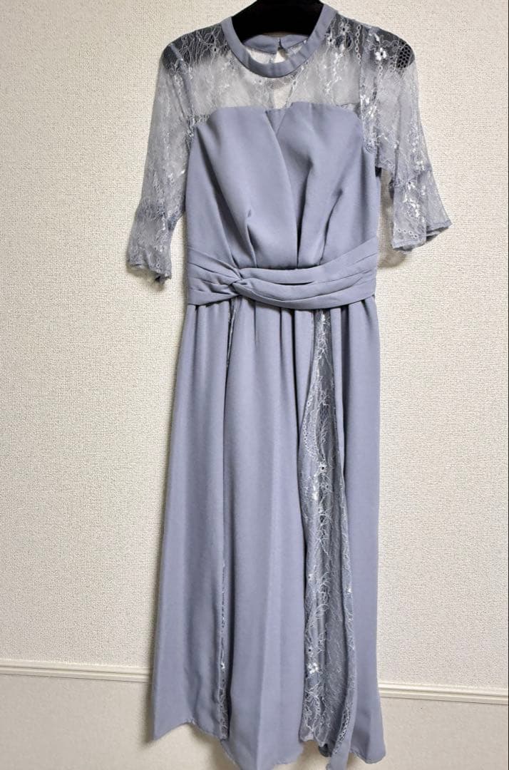 niana 結婚式 ワンピース パーティードレス Sサイズ ブルーグレー
