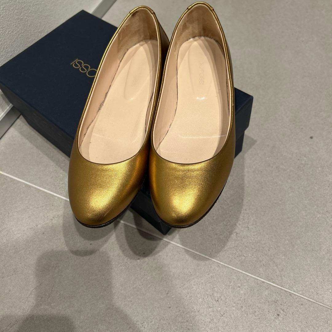 ※ベリーベリー※Sergio Rossi ゴールド フラットシューズ　36