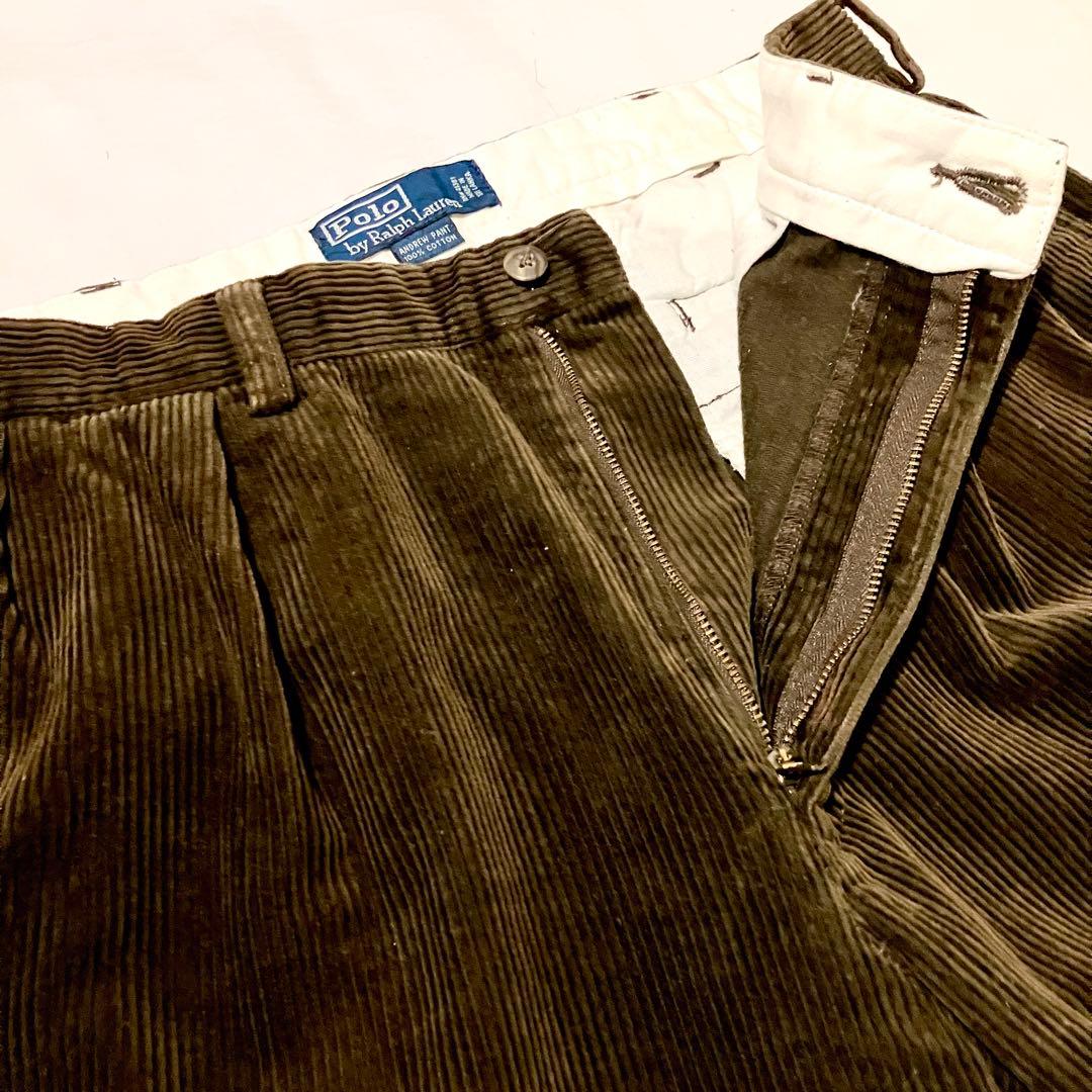美品 ポロ ラルフローレン ツータック コーデュロイ ANDREW w34