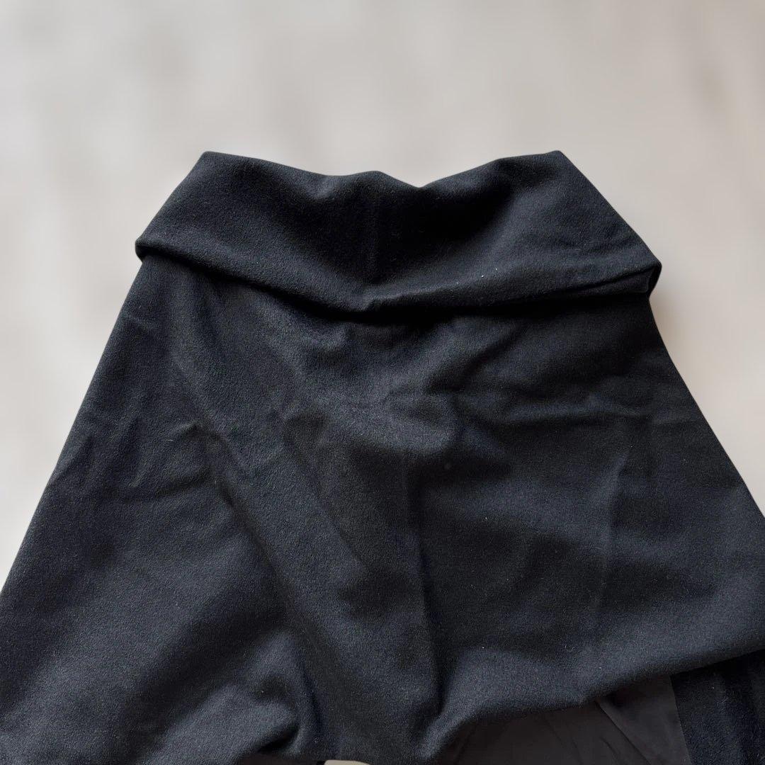 ビンテージ【カシミヤ100%】トリココムデギャルソン　変形ポンチョ　黒　丸襟