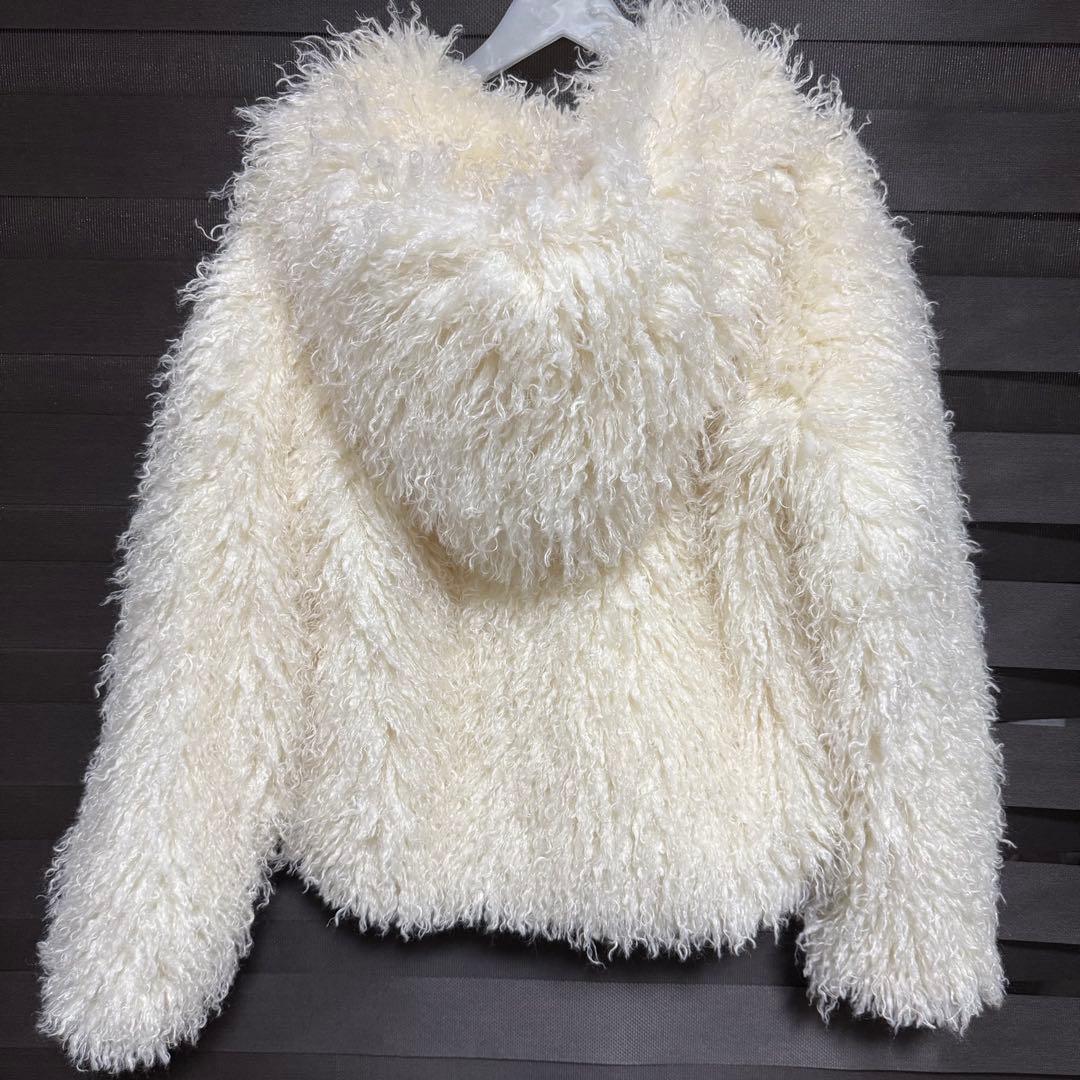 Darich ファーボリュームデザインコート IVO アイボリー