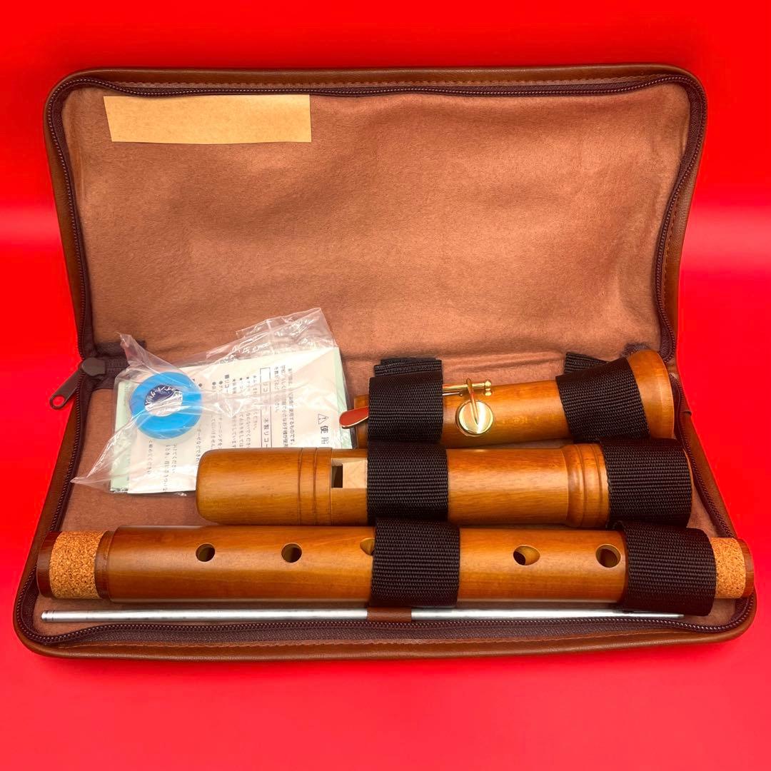 ゼンオンZEN-ON 2000B 木製 テナーリコーダー 3パーツ ケース付き