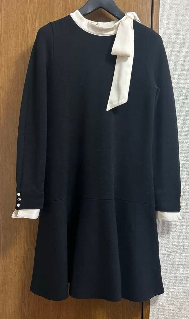 新作　美品　Apuweiser-richeネックリボンミニニットワンピース　2