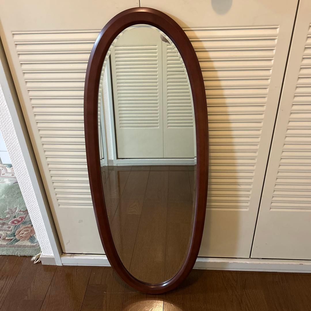 きなこ♪コメントの返信は必ず下さい専用！カリモク家具 姿見ミラー オーバル