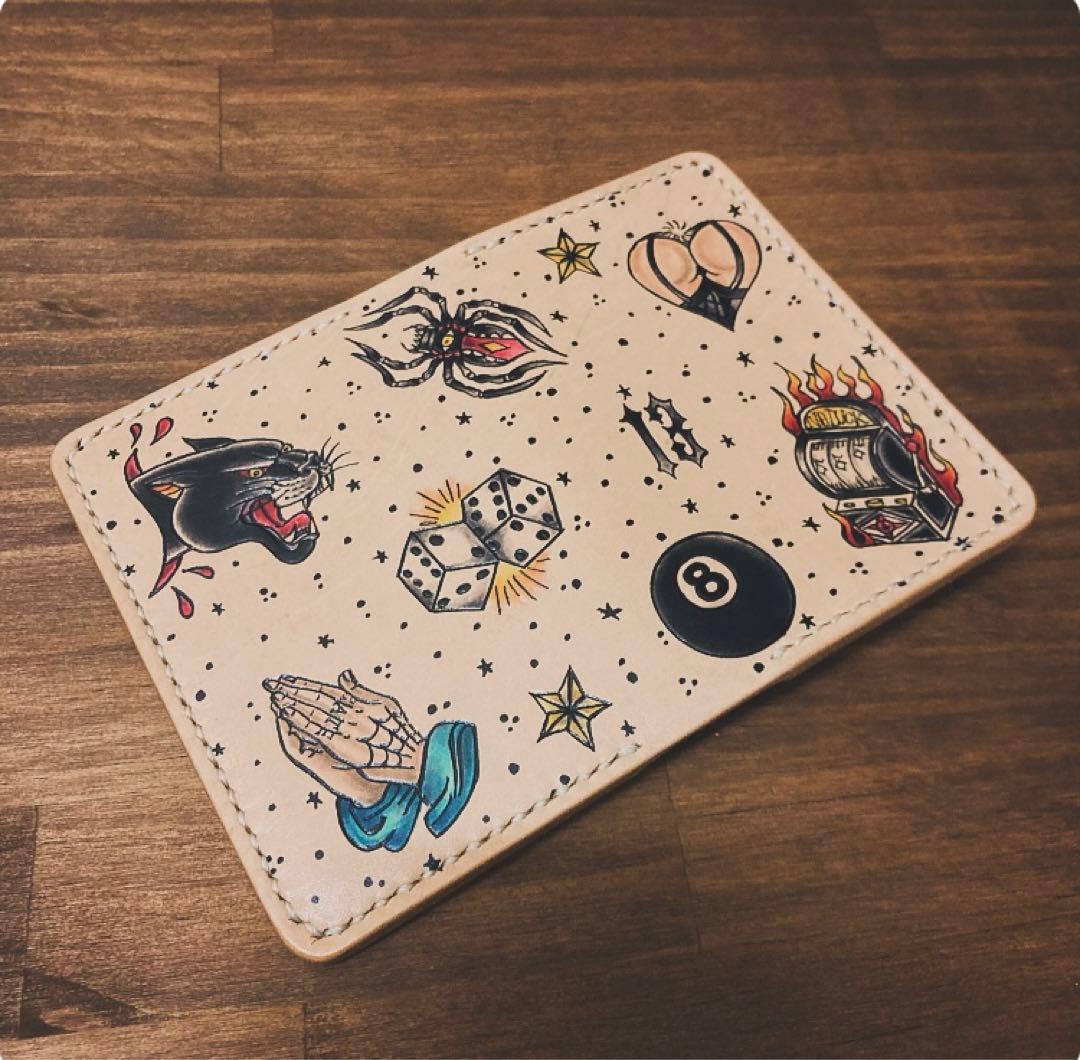 ◼︎オールドスクールタトュー　総柄カードケース　tattoo