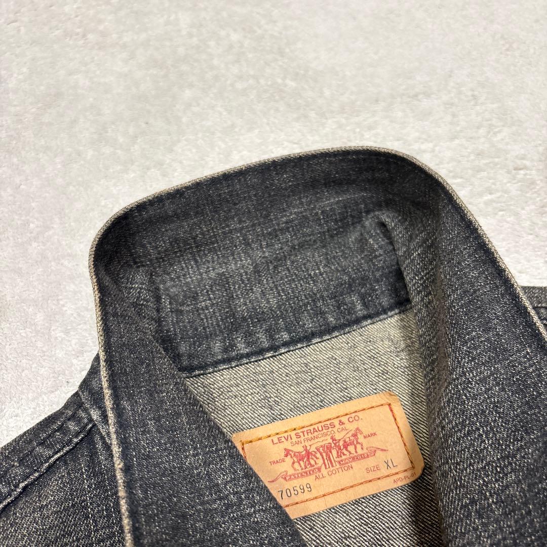 00s美品✨XL リーバイス 70599 先染めブラック デニムジャケット