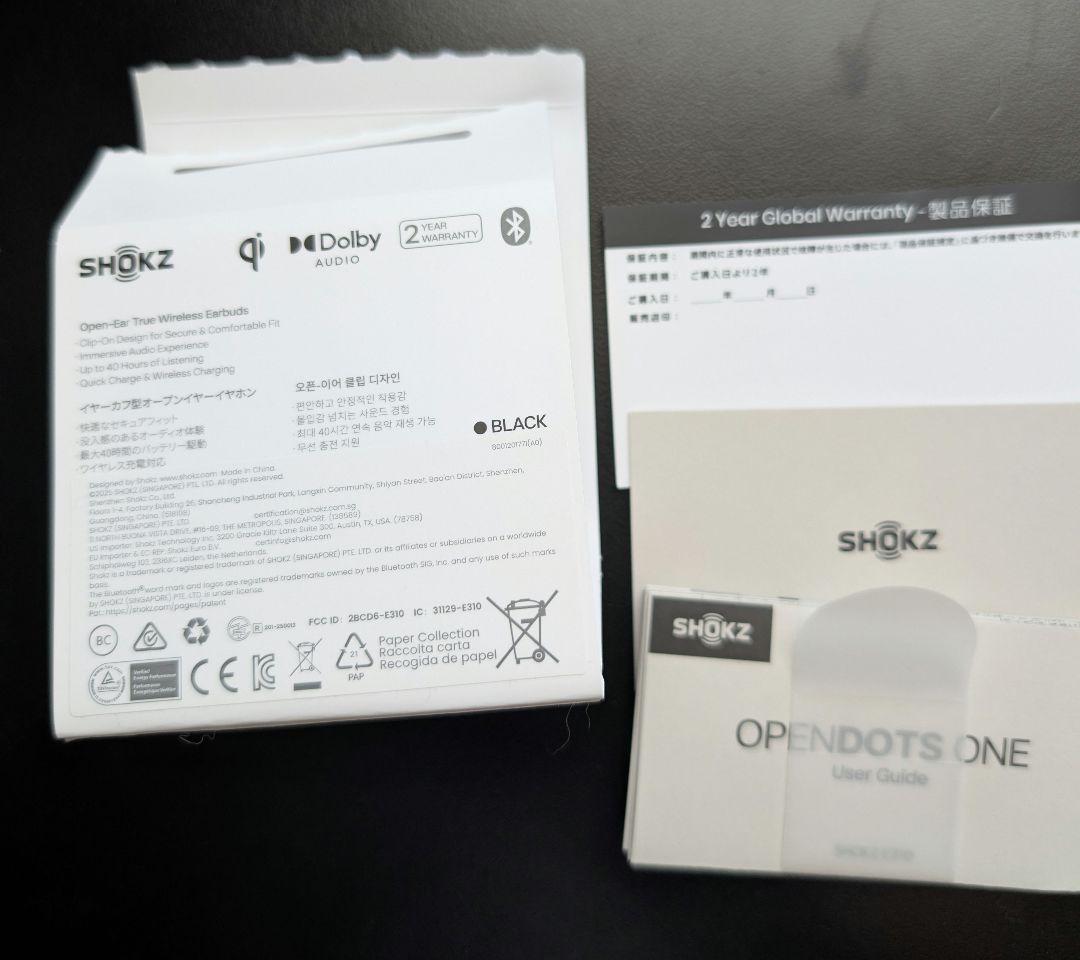 ゴ*マ様 SHOKZ ワイヤレスイヤホン ブラック