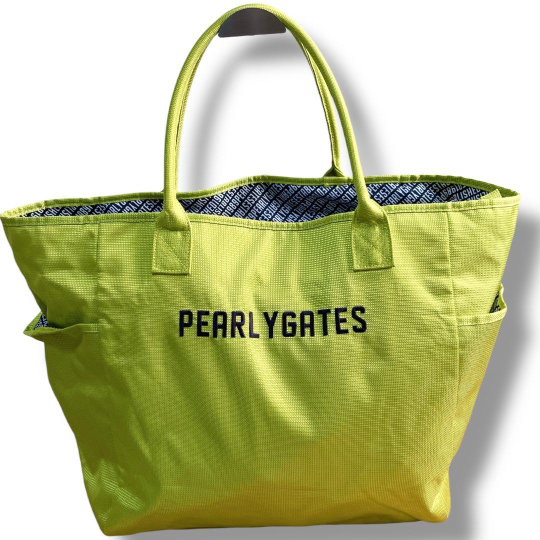 パーリーゲイツ 良品 肩掛け可 大容量 多収納 ロッカーバッグ ネオングリーン