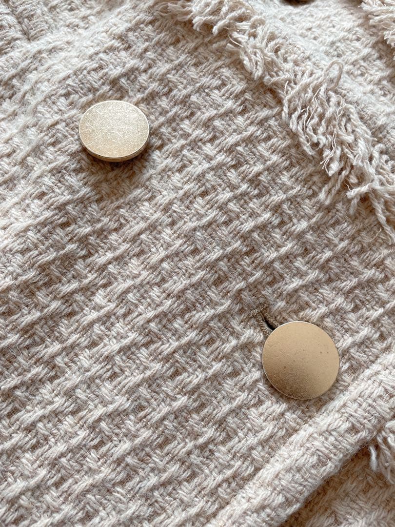 ◆ グレースコンチネンタル　ロービングフリンジコート ベージュ