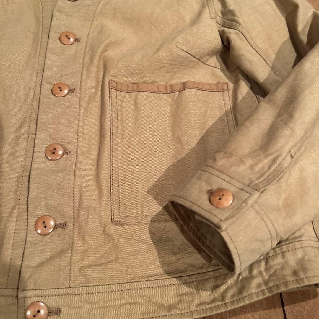 カジュアル ベージュ コットンジャケット