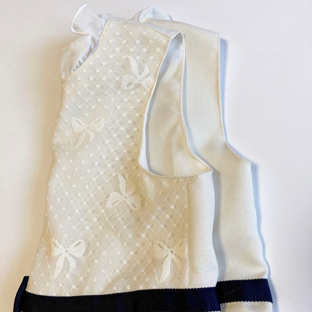 130size ホワイト×ネイビー 入学 卒園 発表会 フォーマル