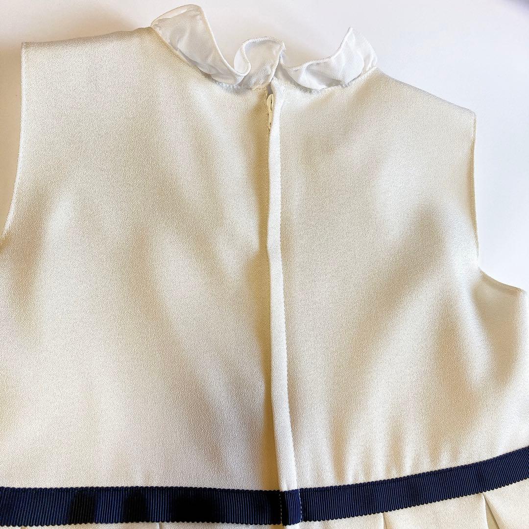 130size ホワイト×ネイビー 入学 卒園 発表会 フォーマル