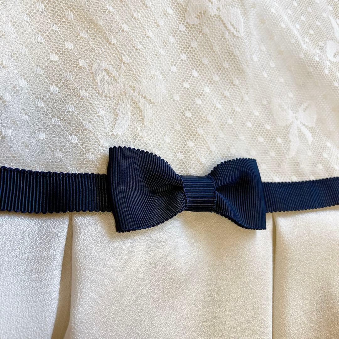 130size ホワイト×ネイビー 入学 卒園 発表会 フォーマル